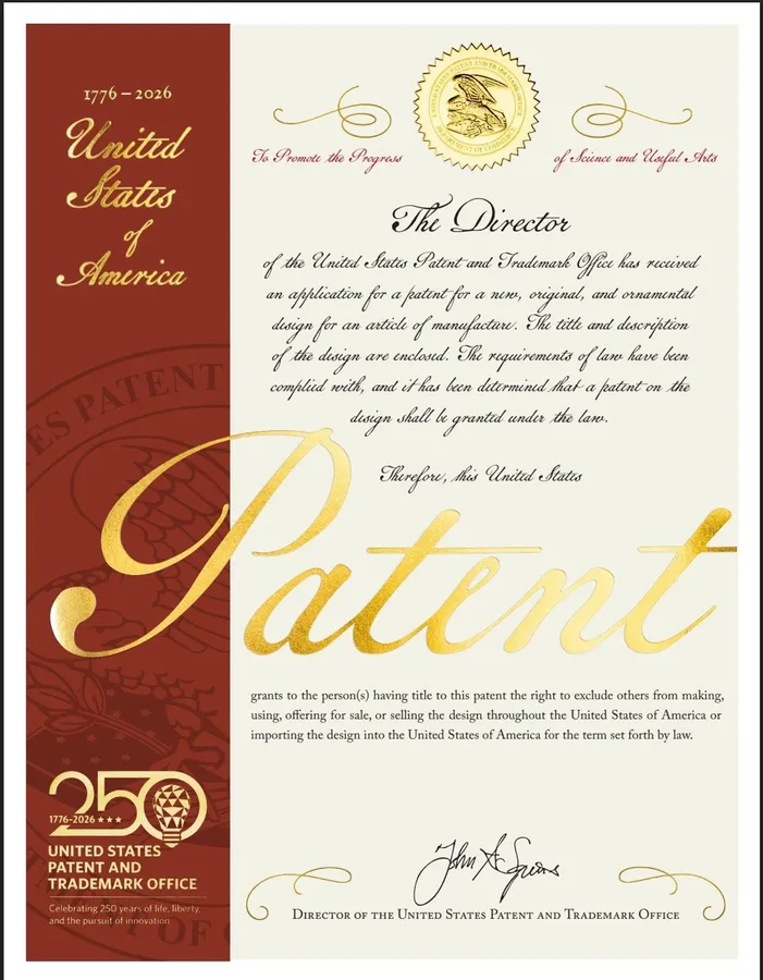 United States patent certificate for Sweet Robo technology