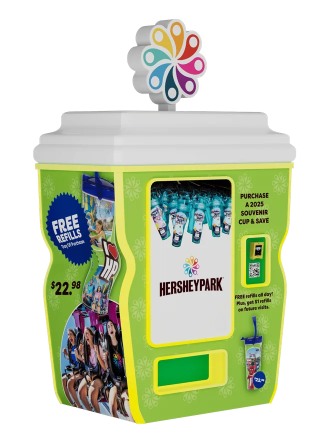 Custom Hersheypark vending machine engineered by Sweet Robo