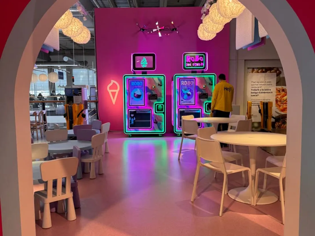 Two Sweet Robo Robo Ice Cream machines installed at an IKEA store